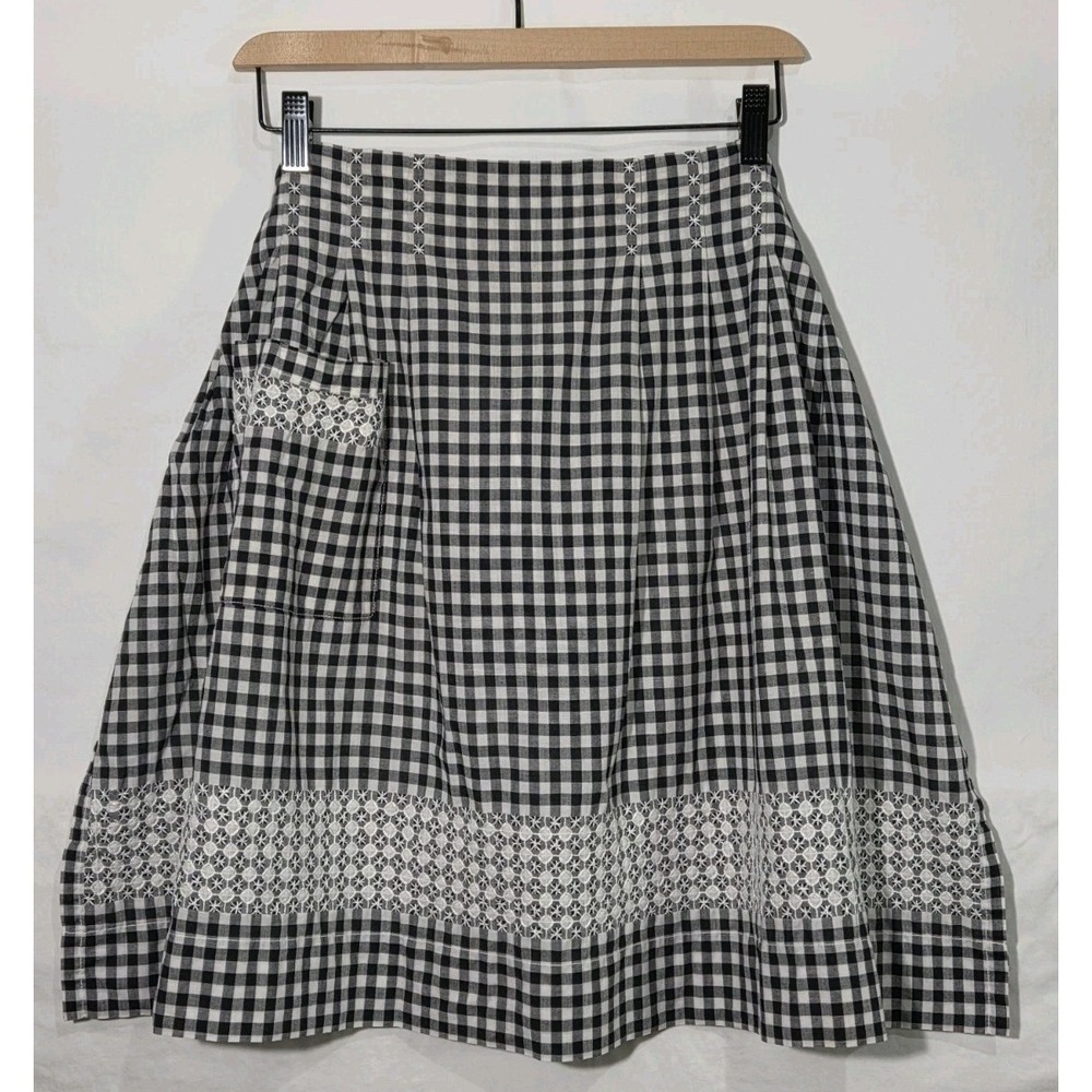 Vintage Gingham Half Apron Black White Check Chicken Scratch‎ Cottagecore Retro